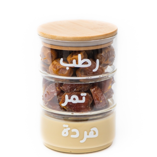 صورة ثلاث جرات زجاجية متعامدة