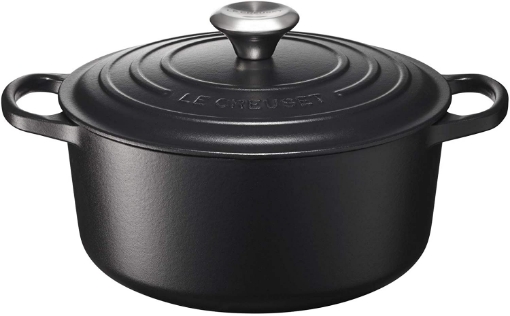 Picture of Le Creuset Signature Enameled Cast Iron Round Dutch Oven(Black Round 24 cm, 4.2L)
