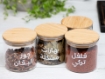 Picture of Set of 4 glass jars 450ml ( 10 * 10 ) with bambo lid