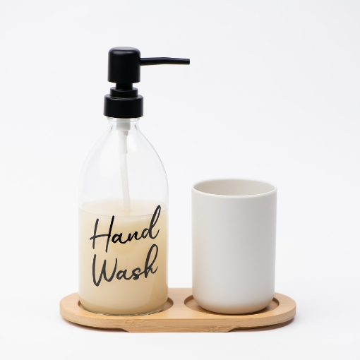 صورة طقم الحمام - رمادي فاتح