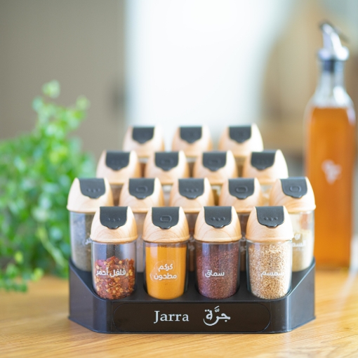 صورة مدرج بهارات خشبي - 16 جرة