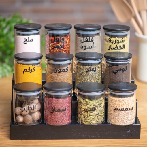 Picture of Three Tier Stand 12 Jars 200 ml Set - Black