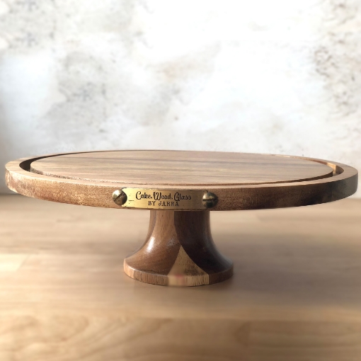 Picture of Cake Stand - Amazon Acacia wood without glass dome
