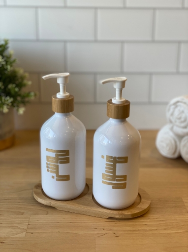 Picture of Two Dispensers set 500 ml Curved - White