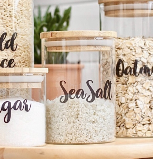 Picture of Airtight Glass jar   ( 10 * 15 ) - Natural Bamboo Lid