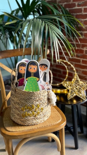 Picture of Gergean Set  (pack of 12) - 3 Colors  -With Gergian Basket