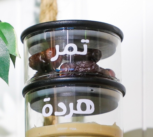 Picture of Two Stackable glass jar with-- Two Black bamboo lid