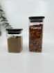 Picture of Square Airtight glass jar 250 ml - Black Lid