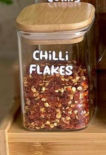 صورة جرة زجاجية مربعة محكمة الإغلاق  ٢5٠ مل - غطاء خشبي